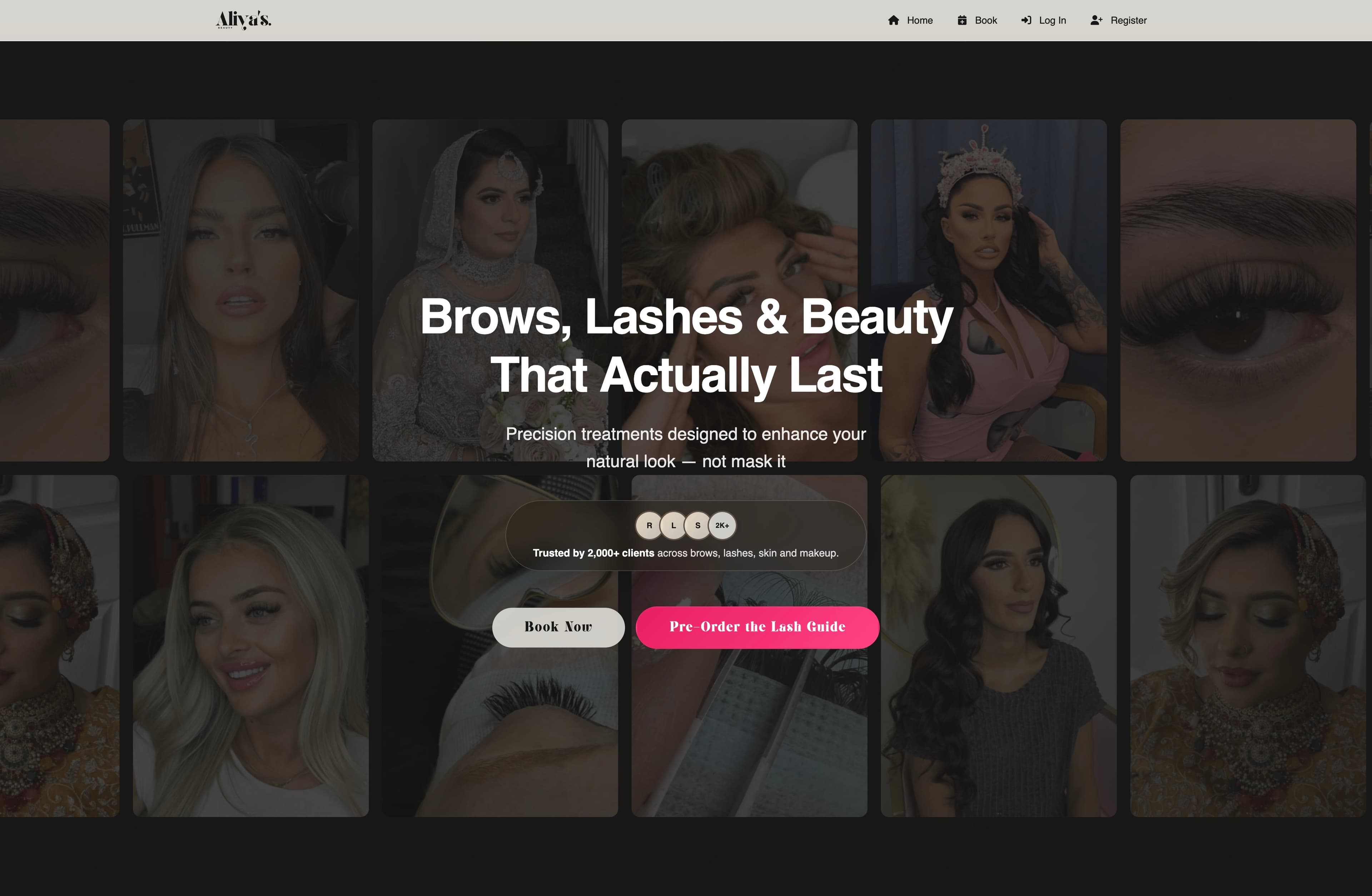 Aliya’s Beauty website by Founo