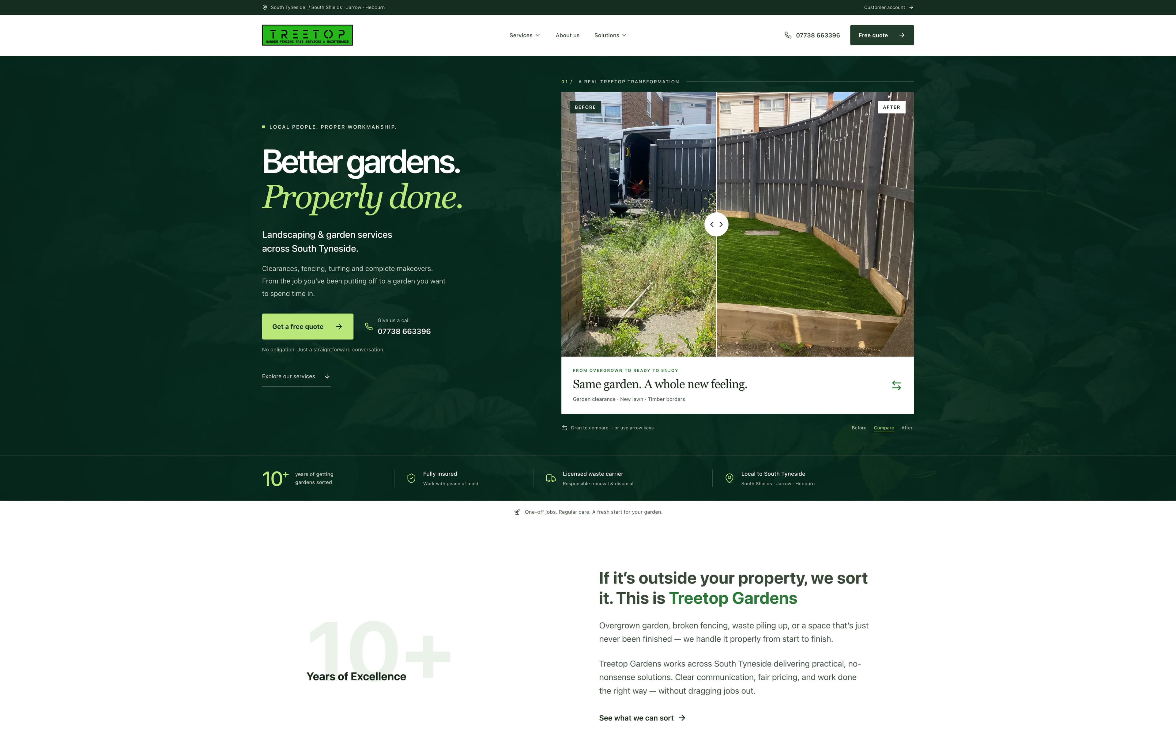 Treetop Gardens website design